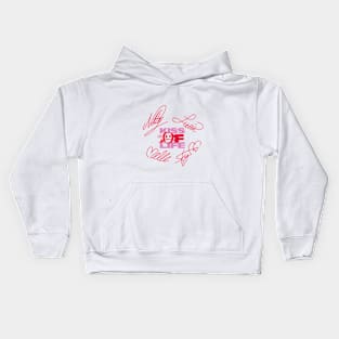 design with the signatures of the kiss of life group Kids Hoodie